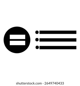 Flat equal and hamburger-style menu icons in minimal black design for eco-friendly web and mobile interfaces.