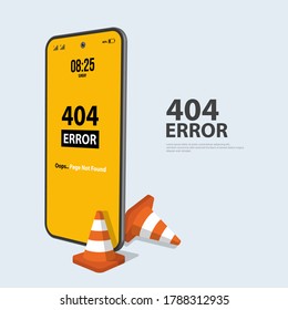 Flat error 404 sign layout vector design. Website 404 page creative concept. The page you requested could not be found.