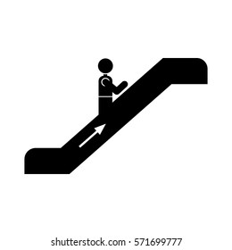 Flat escalator icon