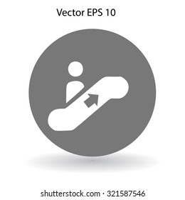 Flat escalator icon. Vector.
