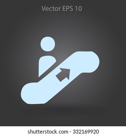 Flat escalator icon. Vector.