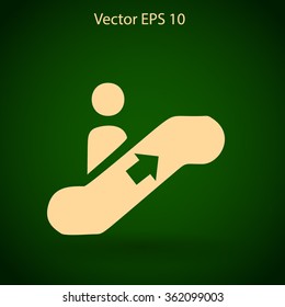 Flat escalator icon. Vector.