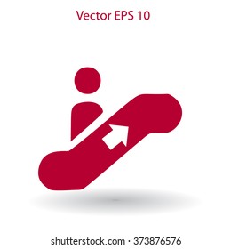 Flat escalator icon. Vector.