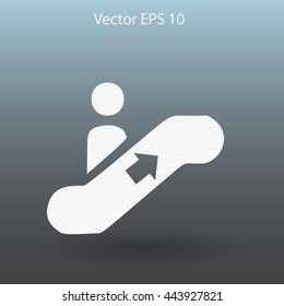 Flat escalator icon. Vector.
