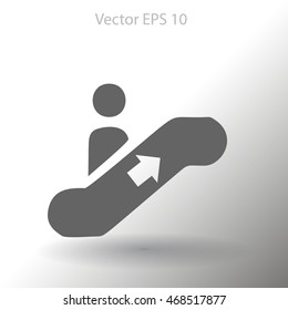 Flat escalator icon. Vector.