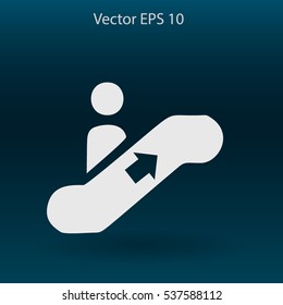 Flat escalator icon. Vector.