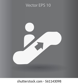 Flat escalator icon. Vector.