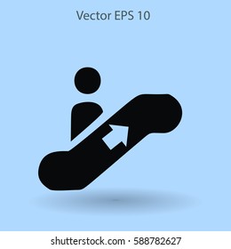 Flat escalator icon. Vector.