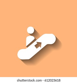 Flat escalator icon. Vector.