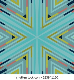 Flat ethnic seamless pattern. Colorful geometrical ornament tiles. For different design uses, as wallpaper, pattern fills, web page background, surface textures for print and dalle production.