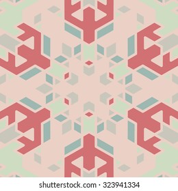 Flat ethnic seamless pattern. Colorful geometrical ornament tiles. For different design uses, as wallpaper, pattern fills, web page background, surface texturesm for print and dalle production.
