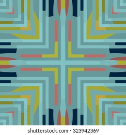 Flat ethnic seamless pattern. Colorful geometrical ornament tiles. For different design uses, as wallpaper, pattern fills, web page background, surface textures for print and dalle production.