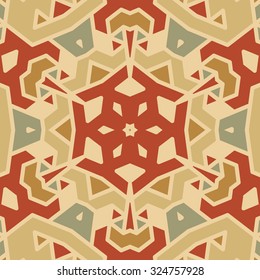 Flat ethnic seamless pattern. Colorful geometrical ornament tiles. For different design uses, as wallpaper, pattern fills, web page background, surface textures for print and dalle production.