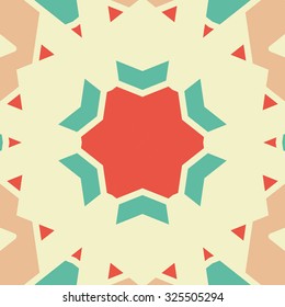Flat ethnic seamless pattern. Colorful geometrical ornament tiles. For different design uses, as wallpaper, pattern fills, web page background, surface textures for print and dalle production.