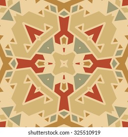 Flat ethnic seamless pattern. Colorful geometrical ornament tiles. For different design uses, as wallpaper, pattern fills, web page background, surface texturesm for print and dalle production.