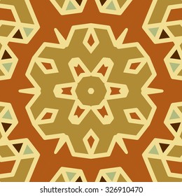 Flat ethnic seamless pattern. Colorful geometrical ornament tiles. For different design uses, as wallpaper, pattern fills, web page background, surface textures for print and dalle production.