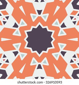 Flat ethnic seamless pattern. Colorful geometrical ornament tiles. For different design uses, as wallpaper, pattern fills, web page background, surface textures for print and dalle production.