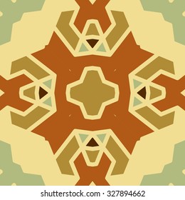 Flat ethnic seamless pattern. Colorful geometrical ornament tiles. For different design uses, as wallpaper, pattern fills, web page background, surface texturesm for print and dalle production.