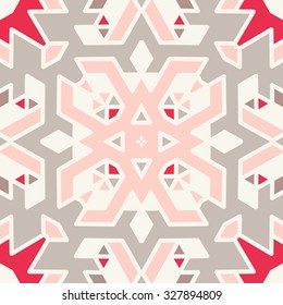 Flat ethnic seamless pattern. Colorful geometrical ornament tiles. For different design uses, as wallpaper, pattern fills, web page background, surface texturesm for print and dalle production.