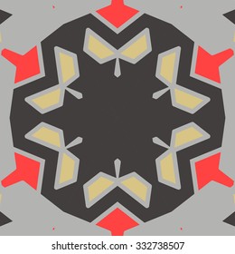 Flat ethnic seamless pattern. Colorful geometrical ornament tiles. For different design uses, as wallpaper, pattern fills, web page background, surface textures for print and dalle production.