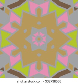 Flat ethnic seamless pattern. Colorful geometrical ornament tiles. For different design uses, as wallpaper, pattern fills, web page background, surface textures for print and daily  production.
