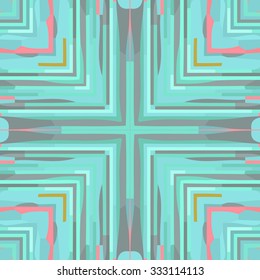 Flat ethnic seamless pattern. Colorful geometrical ornament tiles. For different design uses, as wallpaper, pattern fills, web page background, surface textures for print and daily production.
