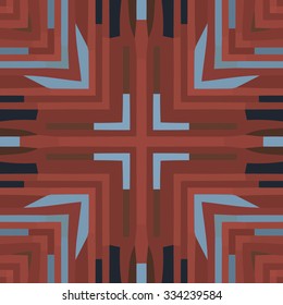 Flat ethnic seamless pattern. Colorful geometrical ornament tiles. For different design uses, as wallpaper, pattern fills, web page background, surface textures for print and dalle production.
