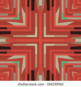 Flat ethnic seamless pattern. Colorful geometrical ornament tiles. For different design uses, as wallpaper, pattern fills, web page background, surface textures for print and dalle production.