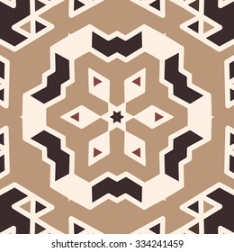 Flat ethnic seamless pattern. Colorful geometrical ornament tiles. For different design uses, as wallpaper, pattern fills, web page background, surface textures for print and dalle production.