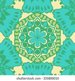 Flat ethnic seamless pattern. Colorful geometrical ornament tiles. For different design uses, as wallpaper, pattern fills, web page background, surface textures for print and dalle production.