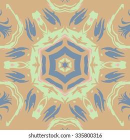 Flat ethnic seamless pattern. Colorful geometrical ornament tiles. For different design uses, as wallpaper, pattern fills, web page background, surface textures for print and dalle production.