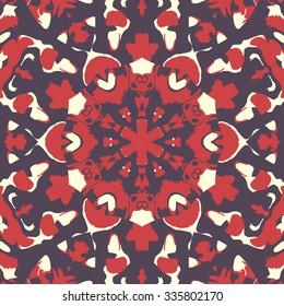 Flat ethnic seamless pattern. Colorful geometrical ornament tiles. For different design uses, as wallpaper, pattern fills, web page background, surface textures for print and dalle production.