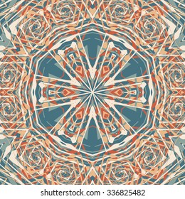 Flat ethnic seamless pattern. Colorful geometrical ornament tiles. For different design uses, as wallpaper, pattern fills, web page background, surface textures for print and dalle production.