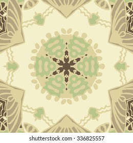Flat ethnic seamless pattern. Colorful geometrical ornament tiles. For different design uses, as wallpaper, pattern fills, web page background, surface textures for print and dalle production.
