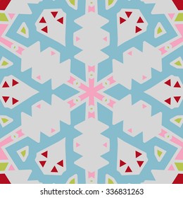 Flat ethnic seamless pattern. Colorful geometrical ornament tiles. For different design uses, as wallpaper, pattern fills, web page background, surface textures for print and dalle production.