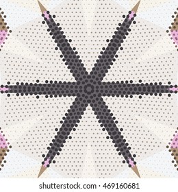 Flat ethnic seamless pattern. Colorful geometrical ornament tiles. For different design uses, as wallpaper, pattern fills, web page background, surface texturesm for print and dalle production.