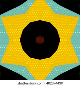 Flat ethnic seamless pattern. Colorful geometrical ornament tiles. For different design uses, as wallpaper, pattern fills, web page background, surface texturesm for print and dalle production.