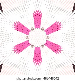 Flat ethnic seamless pattern. Colorful geometrical ornament tiles. For different design uses, as wallpaper, pattern fills, web page background, surface texturesm for print and dalle production.