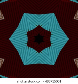Flat ethnic seamless pattern. Colorful geometrical ornament tiles. For different design uses, as wallpaper, pattern fills, web page background, surface texturesm for print and dalle production.