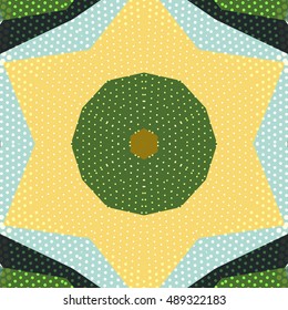Flat ethnic seamless pattern. Colorful geometrical ornament tiles. For different design uses, as wallpaper, pattern fills, web page background, surface textures for print and dalle production.