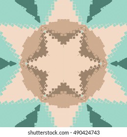 Flat ethnic seamless pattern. Colorful geometrical ornament tiles. For different design uses, as wallpaper, pattern fills, web page background, surface texturesm for print and dalle production.