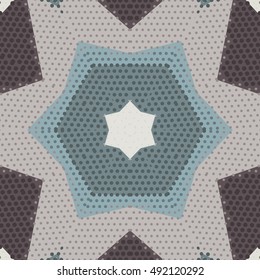 Flat ethnic seamless pattern. Colorful geometrical ornament tiles. For different design uses, as wallpaper, pattern fills, web page background, surface texturesm for print and dalle production.