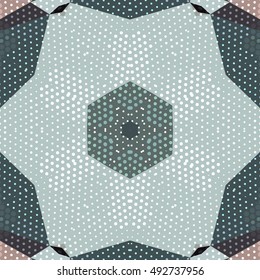 Flat ethnic seamless pattern. Colorful geometrical ornament tiles. For different design uses, as wallpaper, pattern fills, web page background, surface texturesm for print and dalle production.