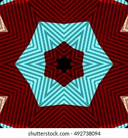 Flat ethnic seamless pattern. Colorful geometrical ornament tiles. For different design uses, as wallpaper, pattern fills, web page background, surface texturesm for print and dalle production.