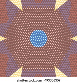 Flat ethnic seamless pattern. Colorful geometrical ornament tiles. For different design uses, as wallpaper, pattern fills, web page background, surface texturesm for print and dalle production.