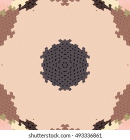 Flat ethnic seamless pattern. Colorful geometrical ornament tiles. For different design uses, as wallpaper, pattern fills, web page background, surface texturesm for print and dalle production.