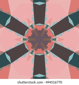 Flat ethnic seamless pattern. Colorful geometrical ornament tiles. For different design uses, as wallpaper, pattern fills, web page background, surface texturesm for print and dalle production.