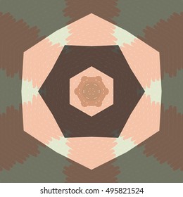 Flat ethnic seamless pattern. Colorful geometrical ornament tiles. For different design uses, as wallpaper, pattern fills, web page background, surface texturesm for print and dalle production.