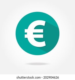 Flat euro icon.