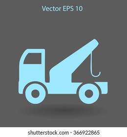 Flat evacuator car  icon. Vector